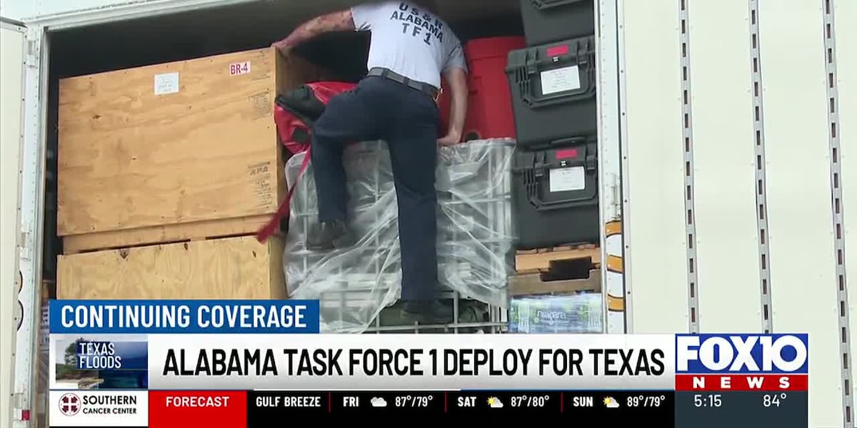Alabama Task Force 1 deploys from Mobile to Texas to aid in flood recovery