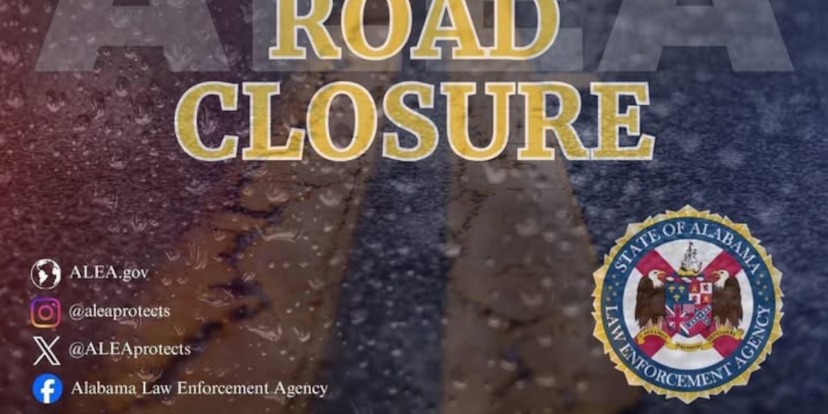 UPDATE: Road re-opened: ALEA announces road closure in Monroe County Sunday morning