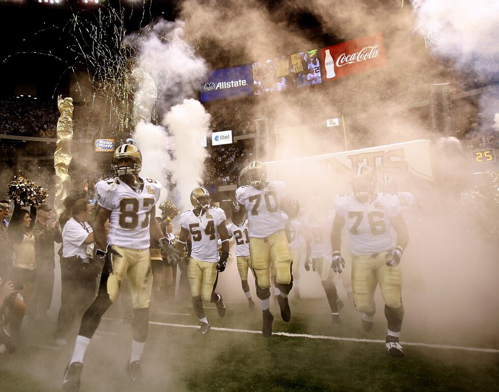 FILE - In this Sept. 25, 2006, file photo, the New Orleans Saints take the field for their...