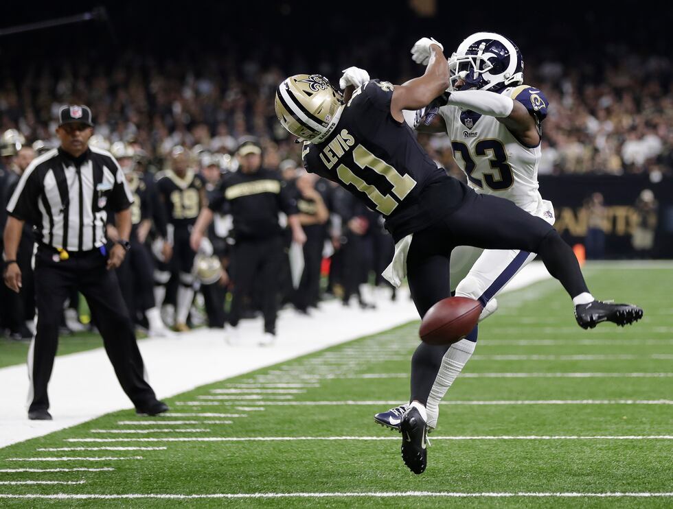 FILE-In this Sunday, Jan. 20, 2019 file photo, New Orleans Saints wide receiver Tommylee Lewis...