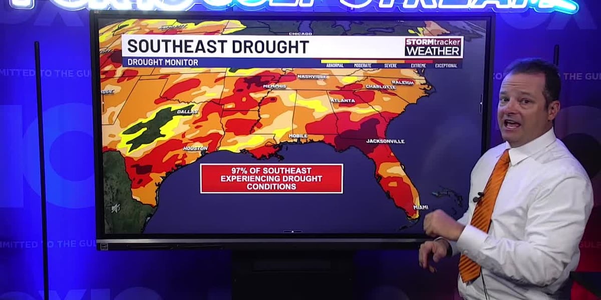 Mobile rainfall totals fall 11 inches below average