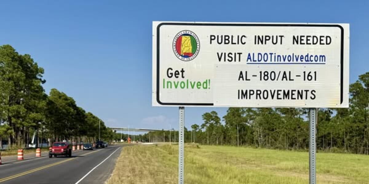 Aldot Sign ALDOT to give updates on proposed traffic changes along Beach Express