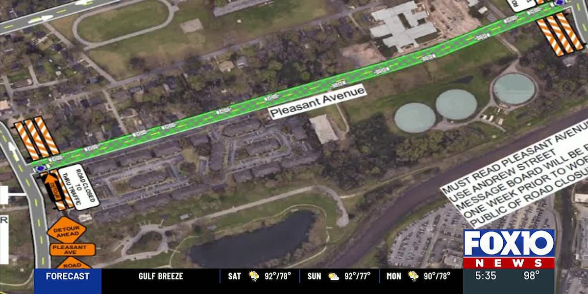 Pleasant Avenue to close Monday through Thursday for Alabama Power utility work