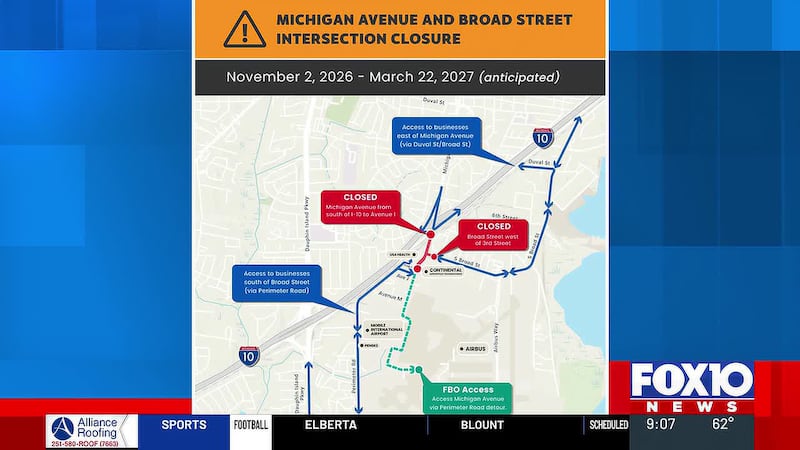 The closure will begin Nov. 2 and is expected to run through March 22, 2027, officials said.