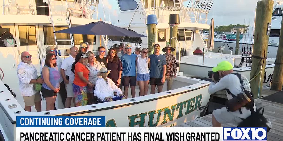 Pancreatic cancer patient has final wish granted — deep sea fishing trip off Orange Beach
