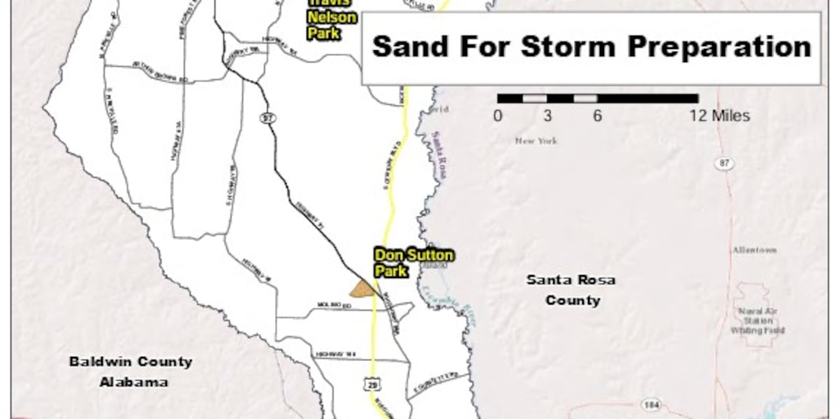 Escambia County Takes Proactive Measures Against Tropical Storm Threat, Offers Free Sand to Residents