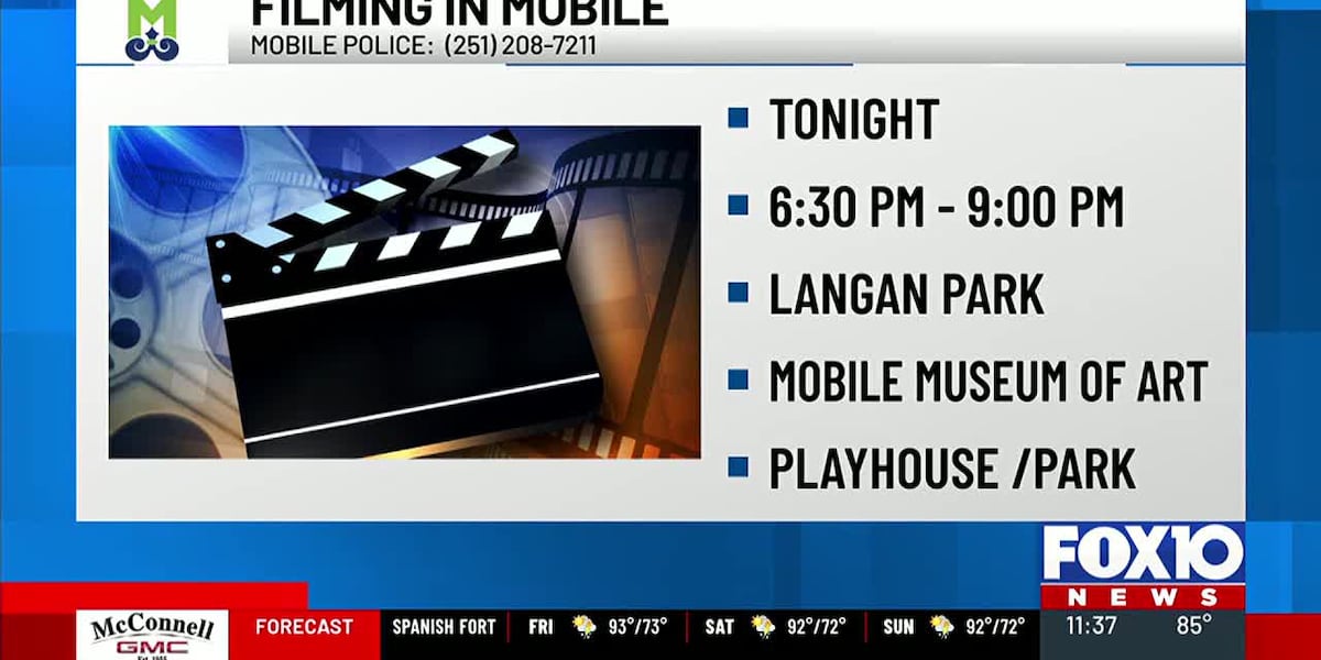 Filming will take place in the area of Museum Drive tonight