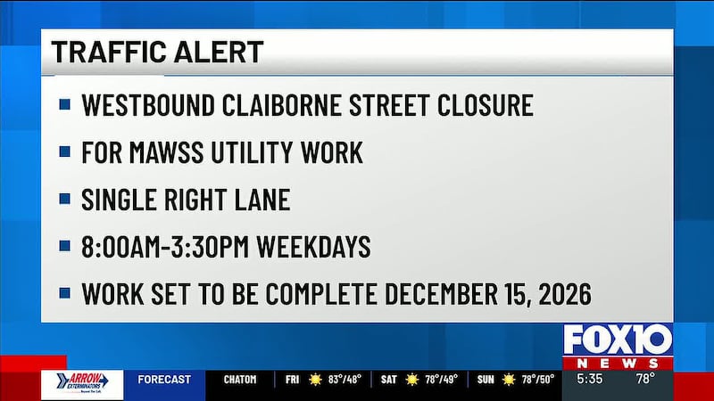 Work is expected to be completed by Dec. 15.