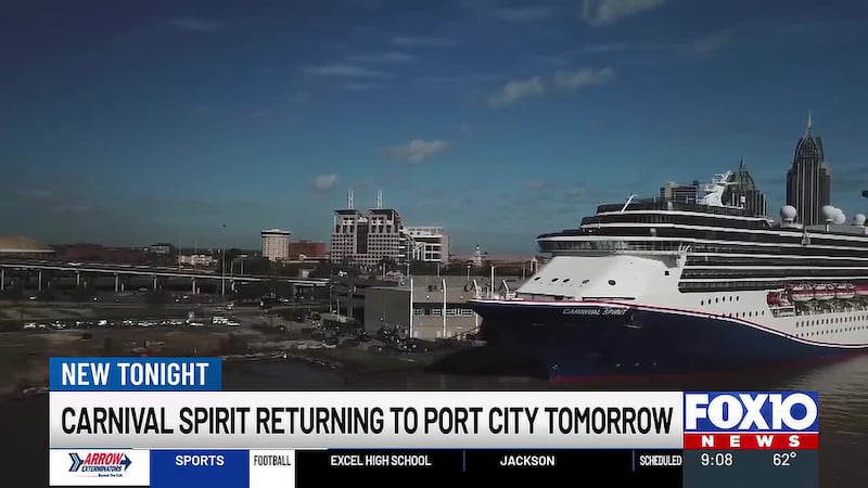 The city and Visit Mobile will welcome the ship back to the Mobile Cruise Terminal at 9:30...