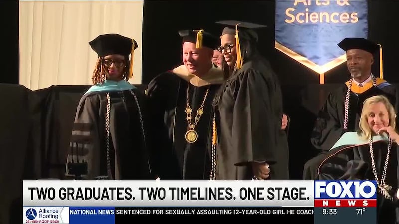 Alena McQuarter and her mother, Daphne McQuarter, graduated side by side