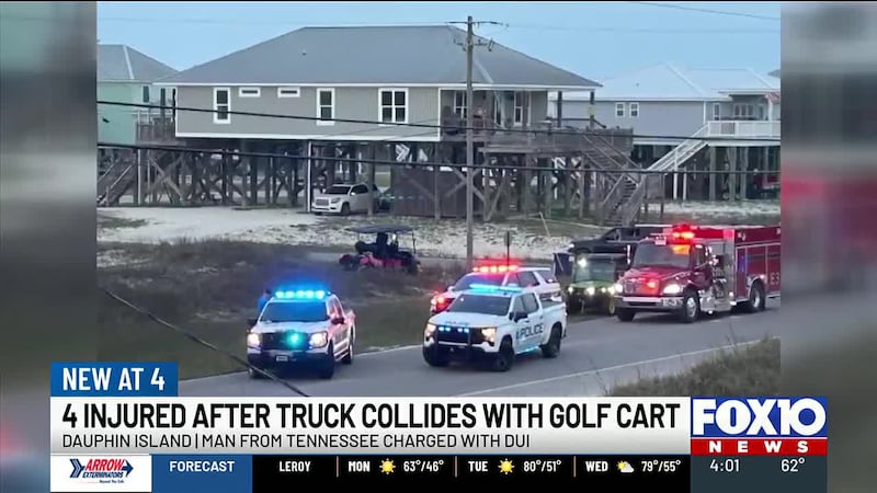 Vacationer describes witnessing âtraumaticâ collision between pickup, golf cart on Dauphin Island