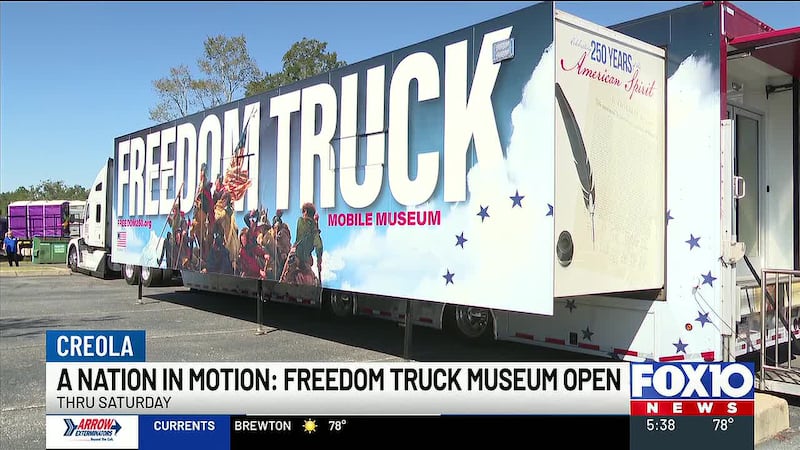 The exhibit will be in Creola through Saturday, Oct. 24.