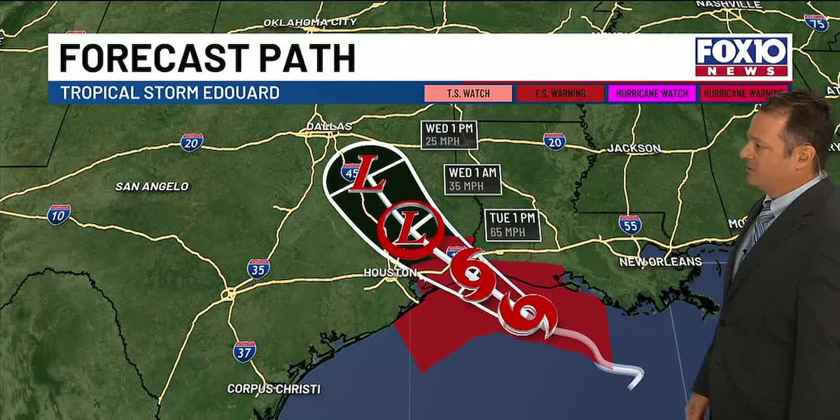 Hot with only a few afternoon storms; Edouard tracking toward Texas-Louisiana