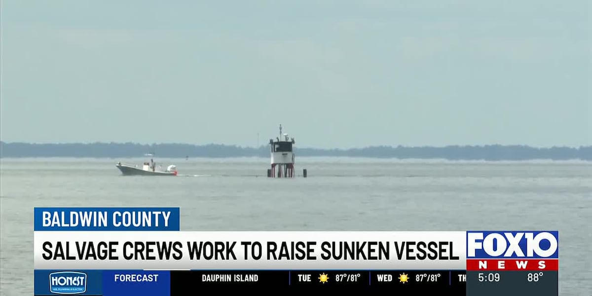 Sunken tugboat off Mobile Bay prompts rescue, salvage efforts