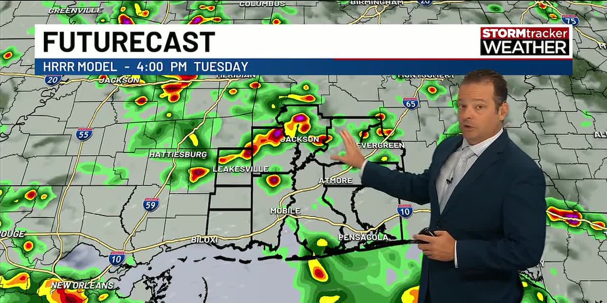 Best rain chances are inland