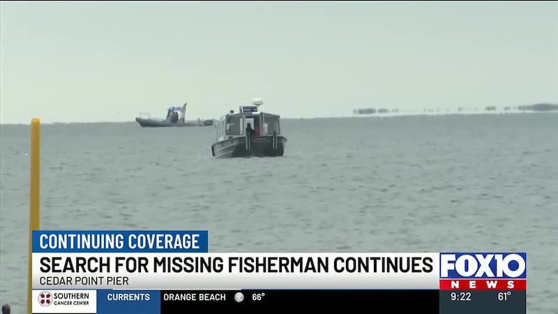 Search for missing fisherman continues