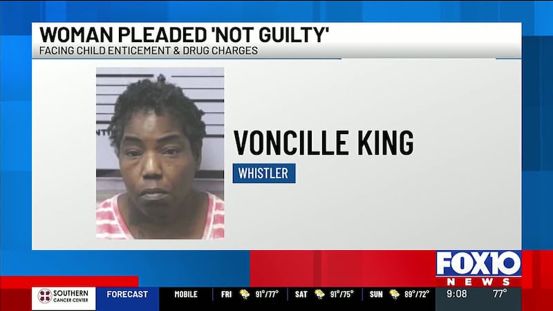Voncille King faces charges of attempting to lure a 12-year-old and separate drug possession...
