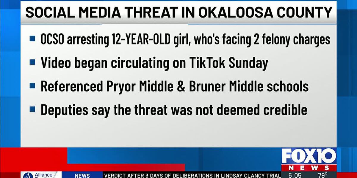 Coverage image for: Okaloosa County Sheriff’s Office makes arrest in connection with social media school shooting threat