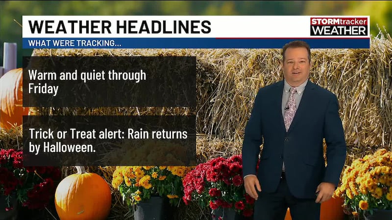 Halloween weekend brings a better chance of rain, especially Saturday night and Sunday